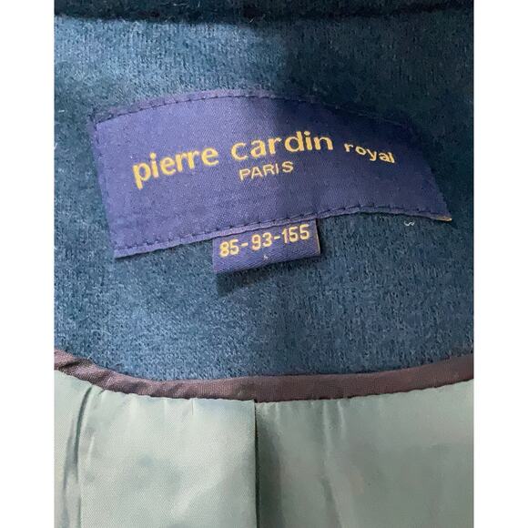 Pierre Cardin Paris Tweed Blue Long Line Blazer Jacket Large - Picture 3 of 5